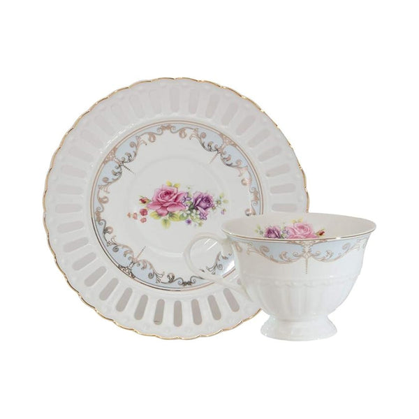 Jogo 6 Xicaras De Chá Porcelana Mon Cheri 230ml New Bone Lhermitage