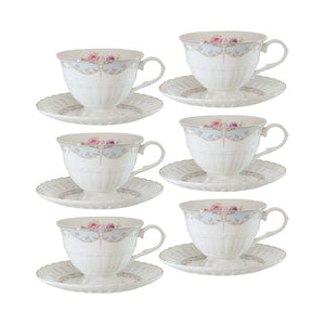 Jogo 6 Xicaras De Chá Porcelana Mon Cheri 230ml New Bone Lhermitage