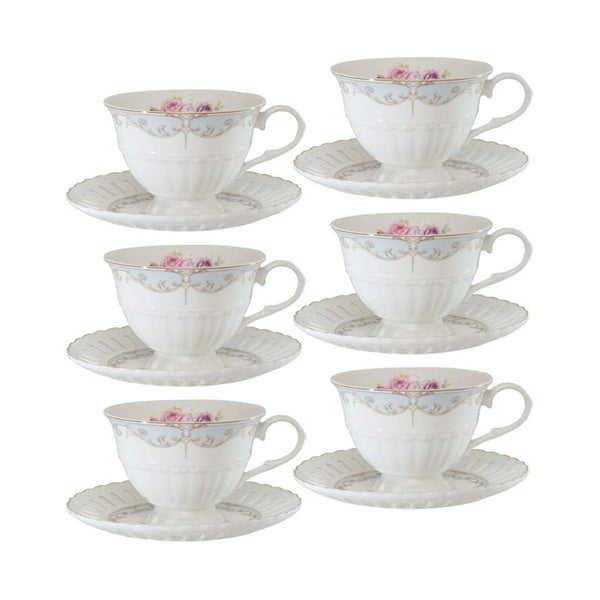 Jogo 6 Xicaras De Chá Porcelana Mon Cheri 230ml New Bone Lhermitage