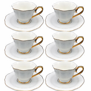 Jogo de 6 pecas para café em filado dourado 80ml LHermitage