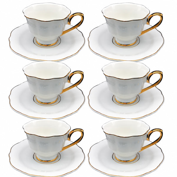 Jogo de 6 pecas para café em filado dourado 80ml LHermitage