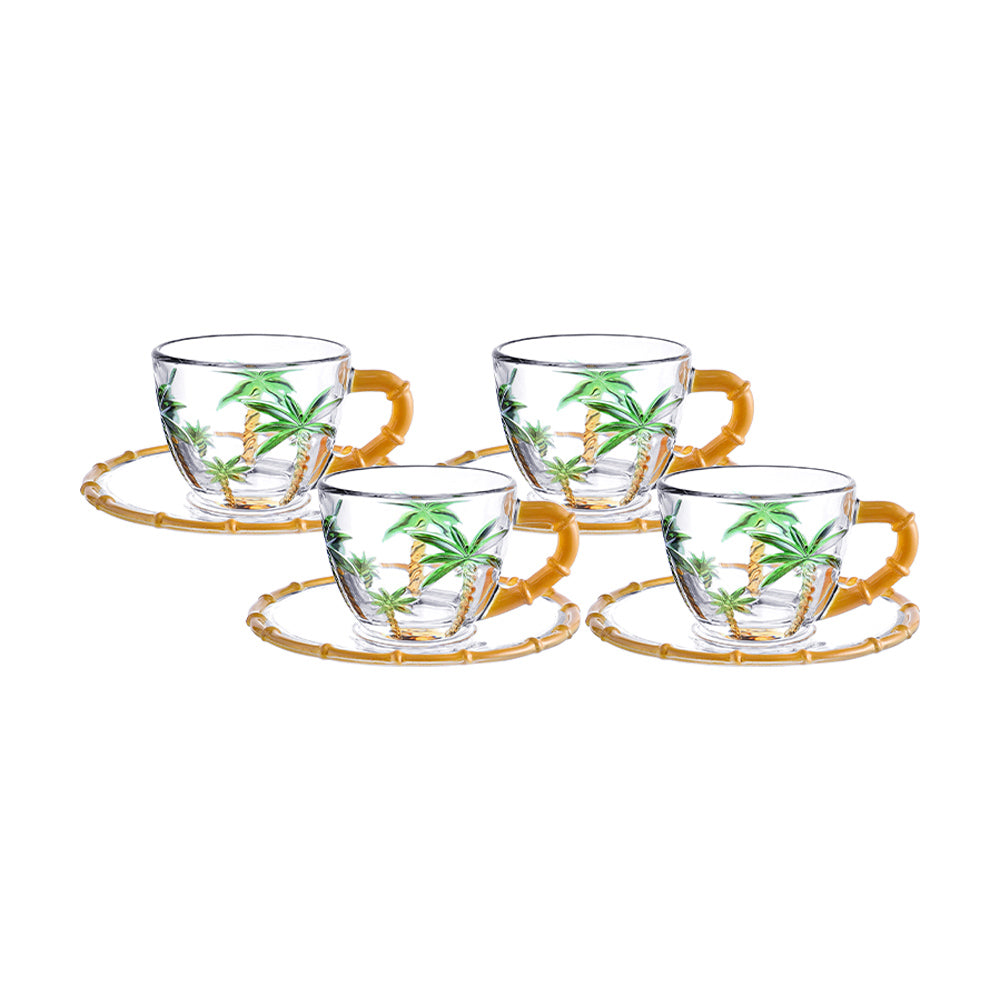 Jogo de Xícaras Café Coqueiro Color 100ml 4 Peças Hauskraft