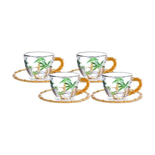Jogo de Xícaras Café Coqueiro Color 100ml 4 Peças Hauskraft