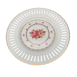 Prato raso Mon Cheri em new bone china com borda ouro D21cm