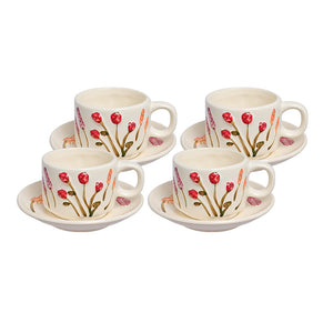 Xícaras de Chá Florescer Hauskraft em Porcelana 4 Peças