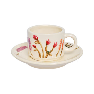 Xicara cafe florescer 90ml 4pc  Hauskraft