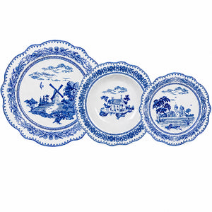 Aparelho de jantar em porcelana com 42 peças azul LHermitage