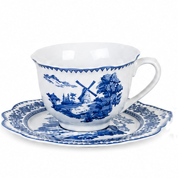 Aparelho de jantar em porcelana com 42 peças azul LHermitage