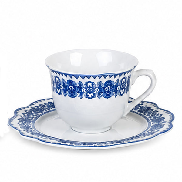 Aparelho de jantar em porcelana com 42 peças azul LHermitage