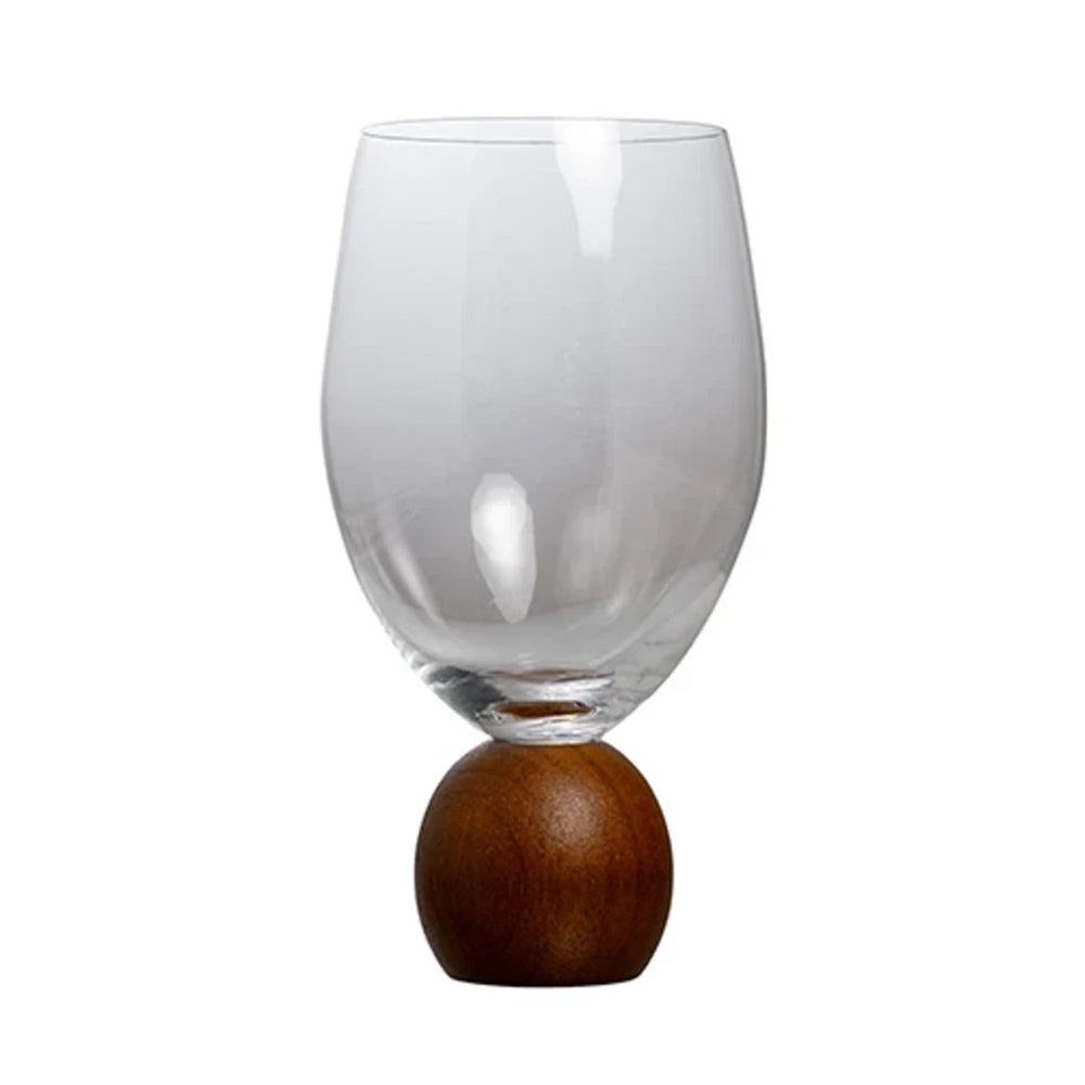 Taça para Vinho Mori Cristal 450ml com Cabo de Madeira