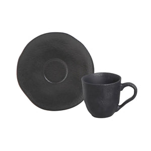 Xícara de Café Orgânico Preto Matte Com Pires Porto Brasil