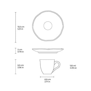 Xícara de Café Orgânico Preto Matte Com Pires Porto Brasil