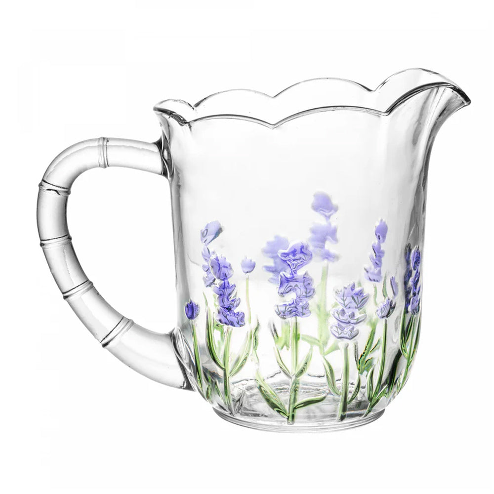 Conjunto Jarra e 6 Copos Lavanda Hand Painting - Lyor 1,5L