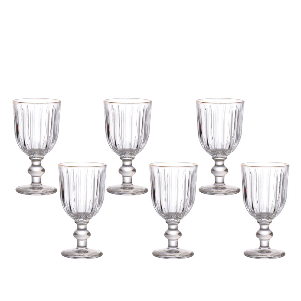 Jogo de Taças Água/Vinho com Borda Dourada Hauskraft  260ML MELINA