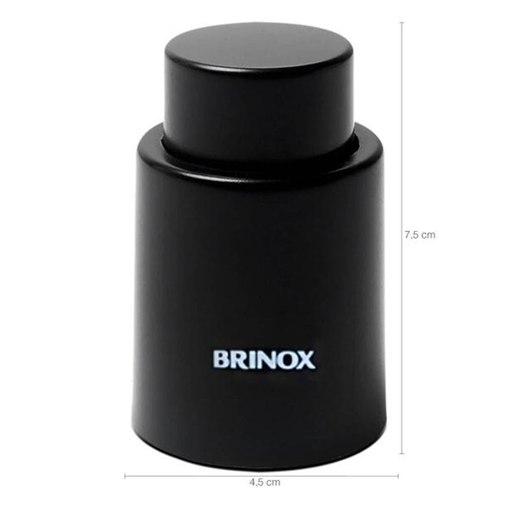 Tampa de pressão para garrafas de vinho Preto Brinox