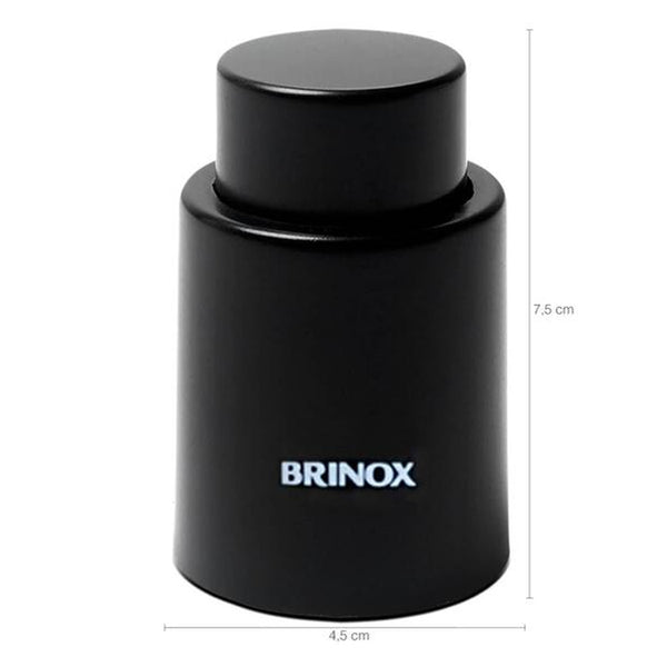 Tampa de pressão para garrafas de vinho Preto Brinox