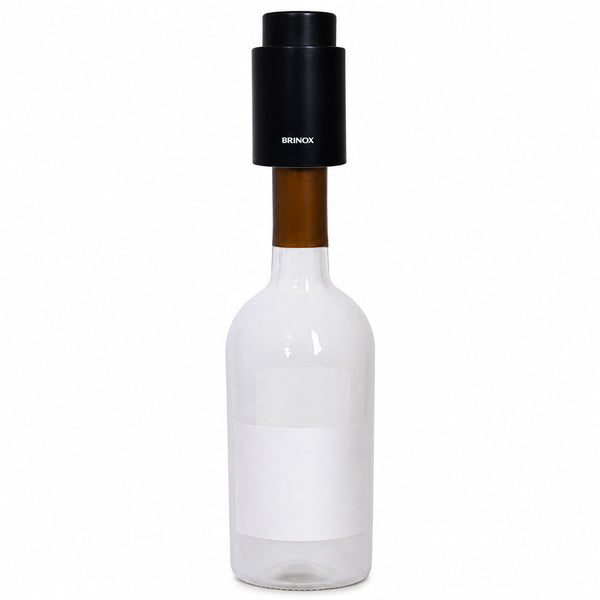 Tampa de pressão para garrafas de vinho Preto Brinox