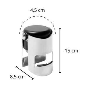 Tampa Champagne e Vinho Brinox Inox Vedação Preta