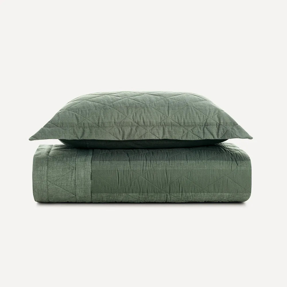 Colcha Solteiro com Porta-travesseiro 100% Algodão Ícaro 1,80m x 2,60m