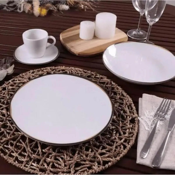 Prato Sobremesa Tramontina  em Porcelana Decorada 19 cm  CANYON