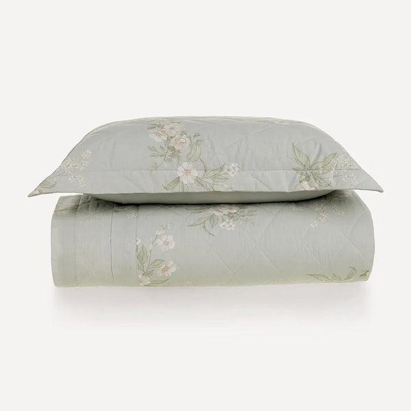 Colcha Solteiro com Porta-travesseiro 200 Fios 100% Algodão Iasmin 1,80m x 2,60m