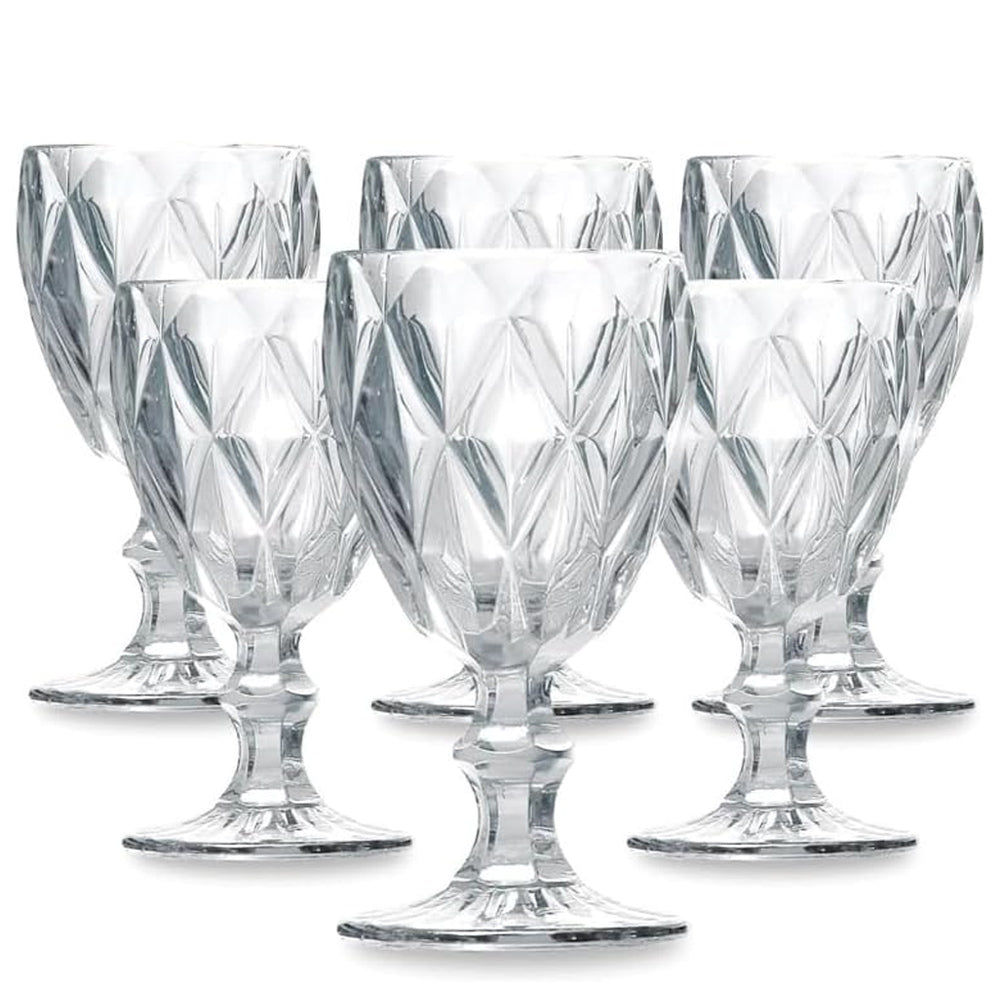 Jogo 6 Mini Taças de Vidro Diamante Premium 50 ml para Licor