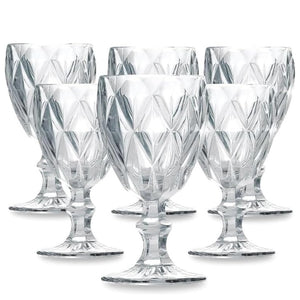 Jogo 6 Mini Taças de Vidro Diamante Premium 50 ml para Licor