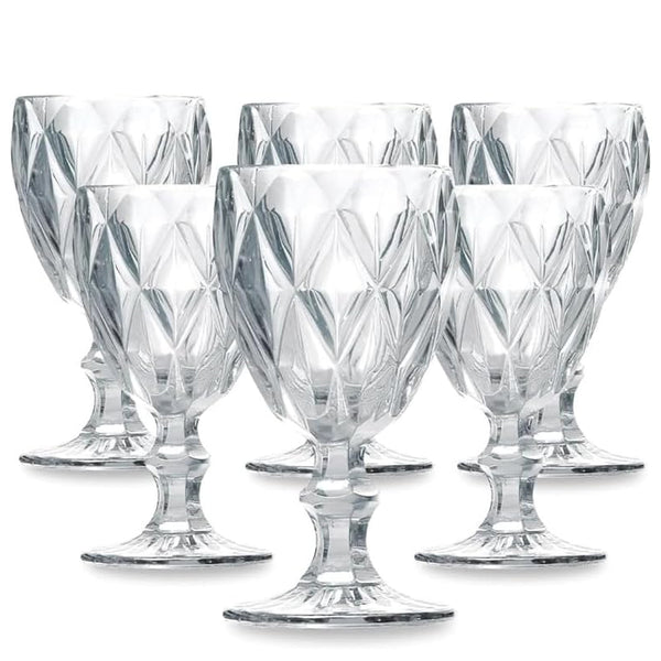 Jogo 6 Mini Taças de Vidro Diamante Premium 50 ml para Licor