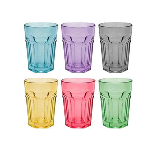 Jogo de Copos de Vidro Boston Colorido 430ml Casambiente – 6 Peças