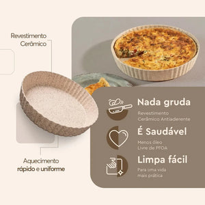 Forma Quiche Brinox Ceramic Life Bakeware 24cm 4,2cm Vanilla