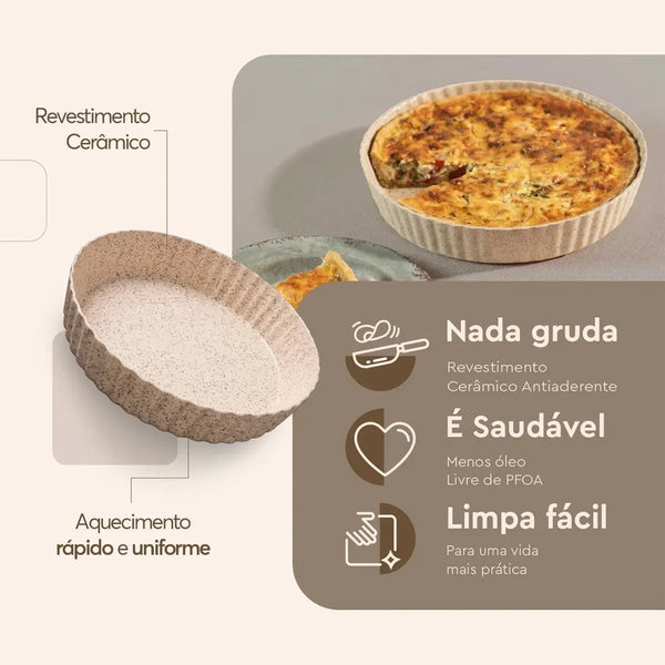 Forma Quiche Brinox Ceramic Life Bakeware 24cm 4,2cm Vanilla