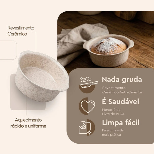 Forma para Bolo Brinox Ceramic Life Bakeware Ø19,5cm 2,2 Litros Vanilla