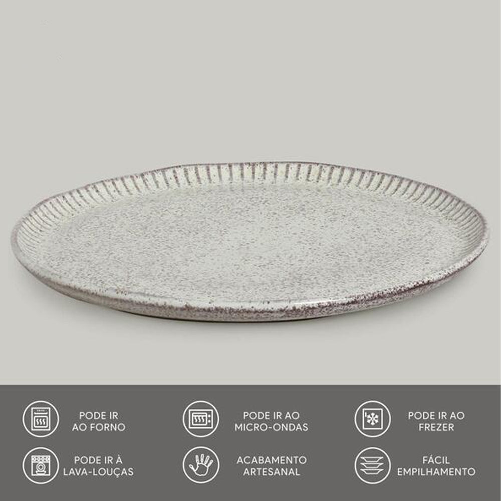 Pratos Raso Linhas Pistache Ø27,5cm - Porto Brasil