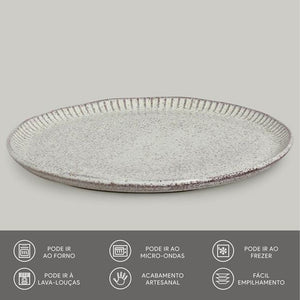Pratos Raso Linhas Pistache Ø27,5cm - Porto Brasil