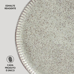Pratos Raso Linhas Pistache Ø27,5cm - Porto Brasil