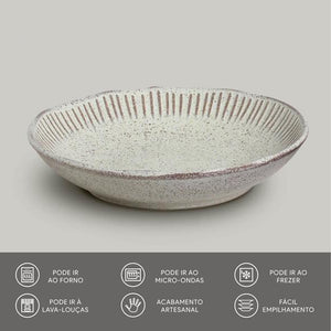Pratos Fundo Linhas Pistache Ø22,5cm 830ml - Porto Brasil