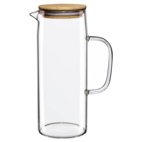 Jarra De Vidro Suco Água E Chá Com Tampa Bambu Doppio 1,2l - Hauskraft