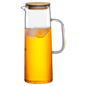 Jarra De Vidro Suco Água E Chá Com Tampa Bambu Doppio 1,2l - Hauskraft