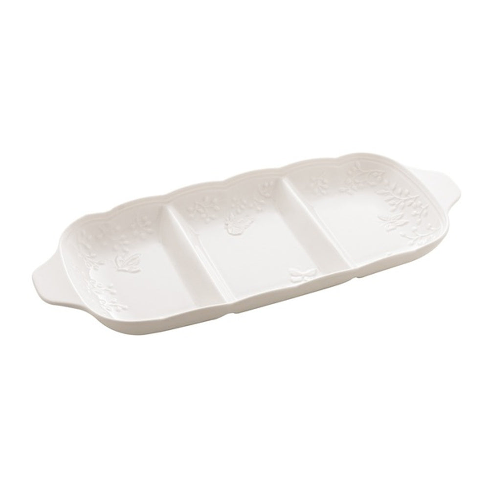 Petisqueira New Bone Butterfly 3 Divisórias Lyor 34cm