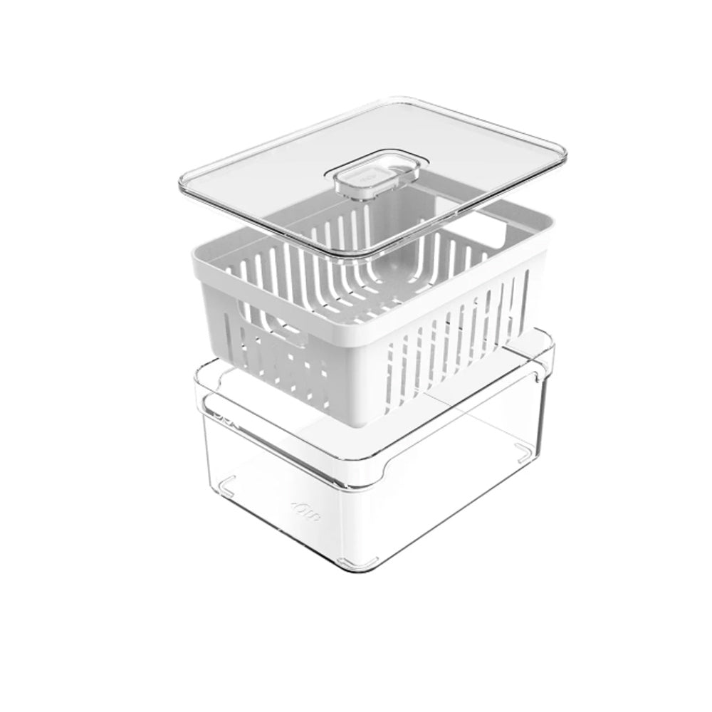 Organizador de geladeira com cesto Ou 2,2L Linha Clear Fresh