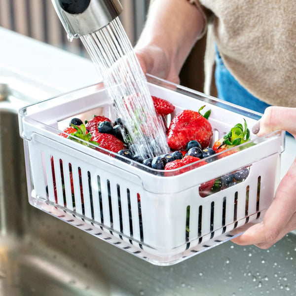 Organizador de geladeira com cesto Ou 2,2L Linha Clear Fresh