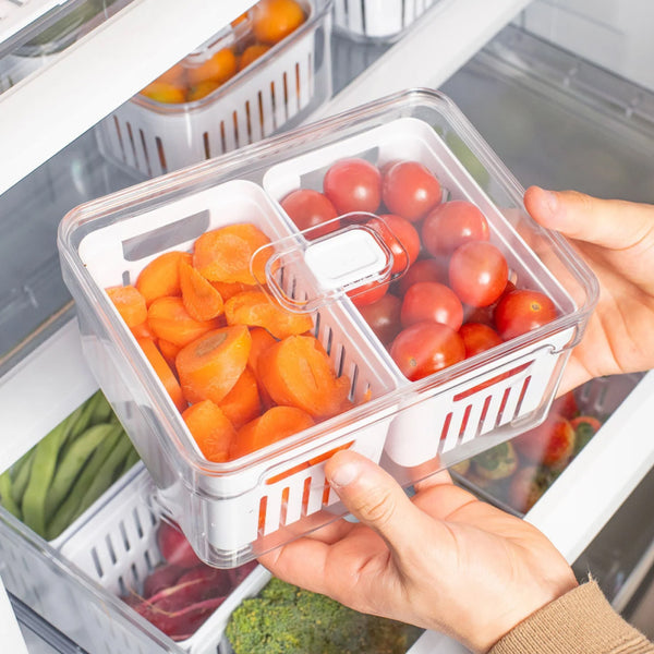 Organizador com cesto duplo Ou 2,2L Linha Clear Fresh