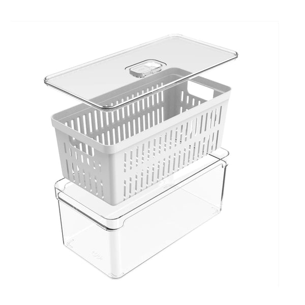 Organizador de geladeira com cesto Ou 5L Linha Clear Fresh