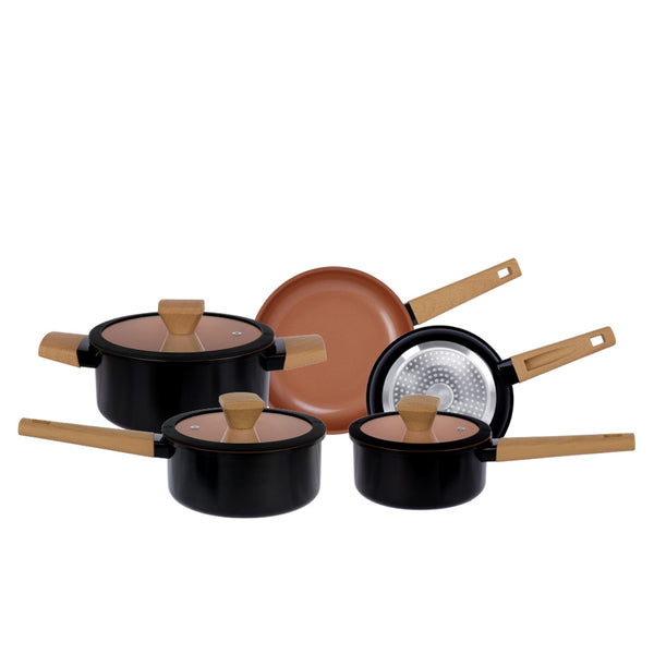 Jogo de Panelas Gourmet 5 Peças Preto Hauskraft