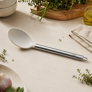 Colher Arroz Silicone  Cabo Inox Brinox Duo 33,5cm Vanilla