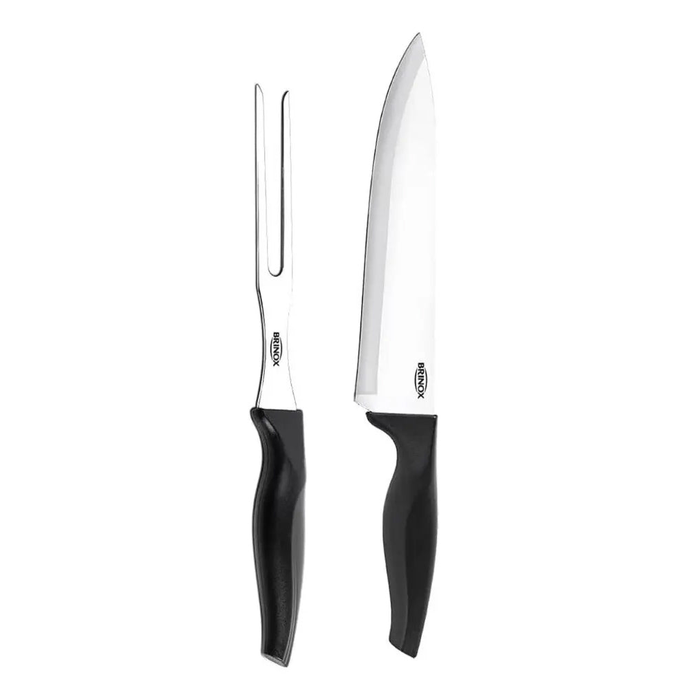 Kit Churrasco Faca/Garfo Trinchante Inox Cross Brinox 2PCS
