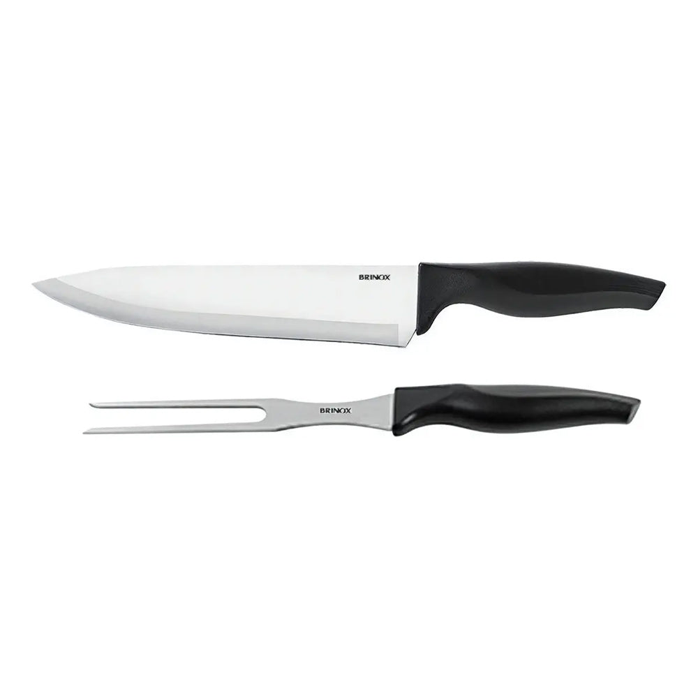 Kit Churrasco Faca/Garfo Trinchante Inox Cross Brinox 2PCS