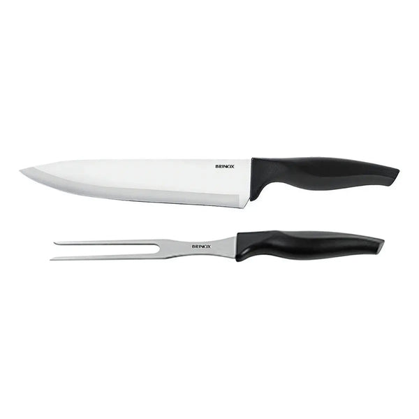 Kit Churrasco Faca/Garfo Trinchante Inox Cross Brinox 2PCS