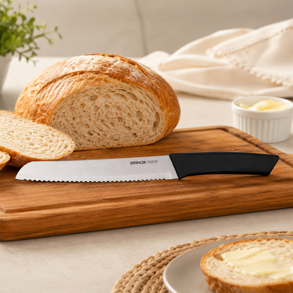 Faca para Pão 8 Polegadas Brinox Versatile Preto