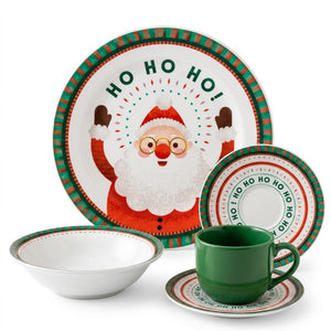 Aparelho de Jantar Natalino 16 Peças – Papai Noel Dolce home